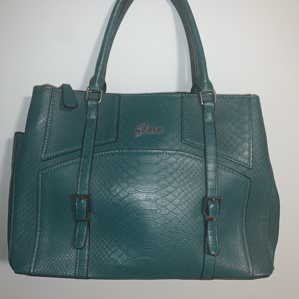 GUESS SNAKE SKIN LEATHER HANDBAG/ SATCHEL